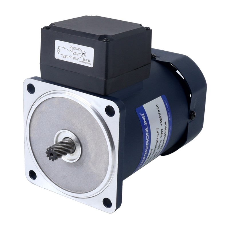 90W 220VAC 50Hz 90RPM 7,00Nm(991,28oz.in) Flens 90mm Haakse versnellingsbak Spiebaan-as Eenfasige AC-inductiemotor - 5IK90GU-CFT/5GU15RT | StepperOnline