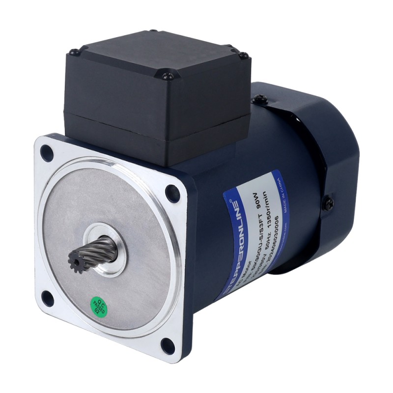 Drie fase 220VAC/380VAC 90W 50/60Hz Flens 90mm Overbrengingsverhouding 10:1 AC-inductiemotor met haakse versnellingsbak