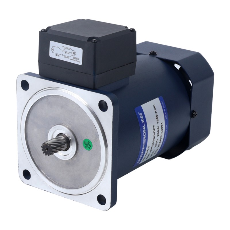 Eenfasig 220VAC 200W 50Hz Flens 104mm Overbrengingsverhouding 100:1 AC-inductiemotor met haakse versnellingsbak