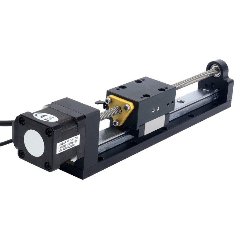Nema 14 Stepper Lead Screw Lineaire Actuator 1.5A Slag 120mm 0.14Nm (19.83oz.in) Lood 6.35mm (0.25) met Sensor - LMD14S13RF15-120 | StepperOnline