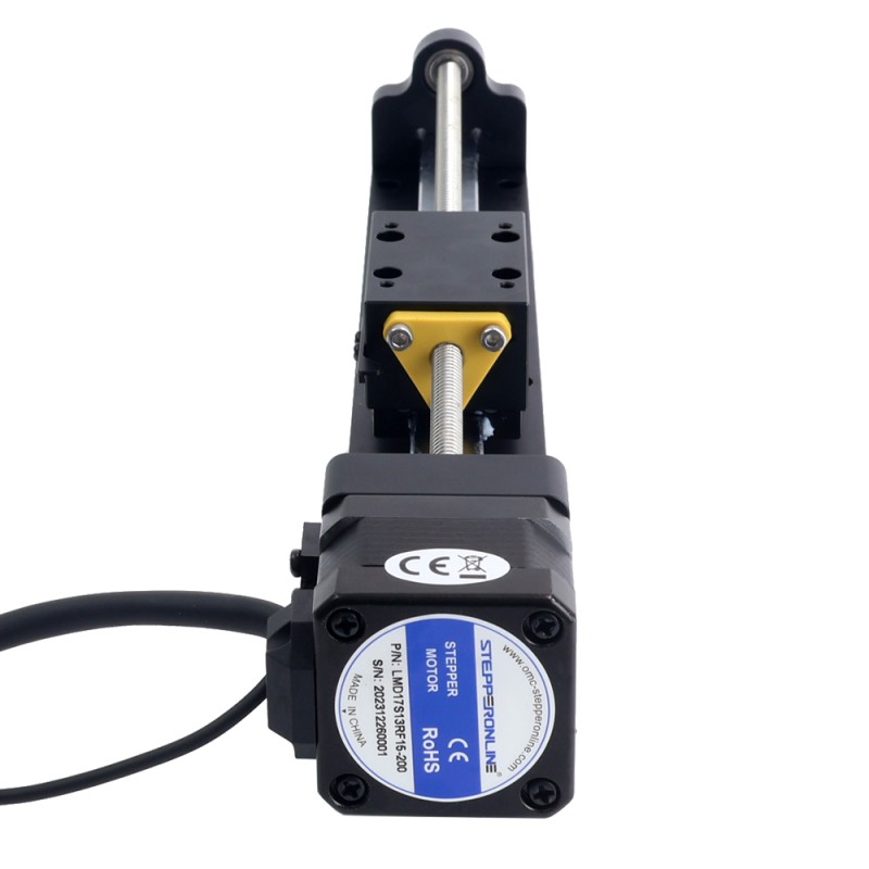 Nema 17 Stepper Lead Screw Lineaire Actuator 1.5A Slag 200mm 0.25Nm (35.40oz.in) Lood 6.35mm(0.25) met Sensor - LMD17S13RF15-200 | StepperOnline