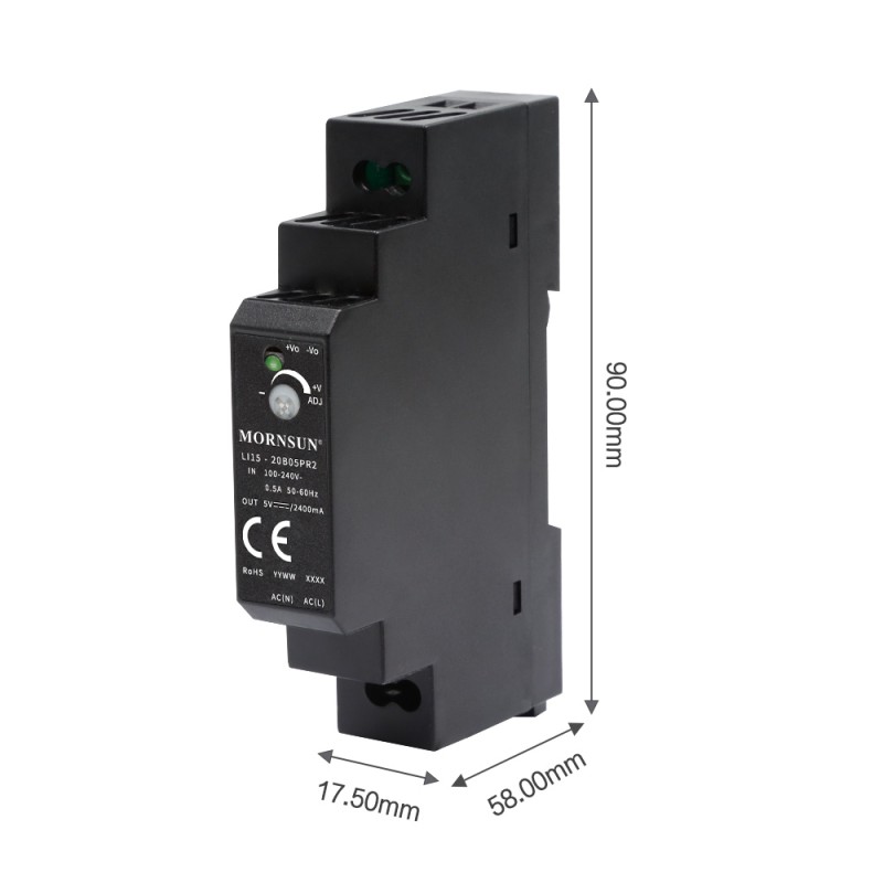 15W 15V 1.0A 85-264VAC/120-370VDC DIN Rail schakelende voeding