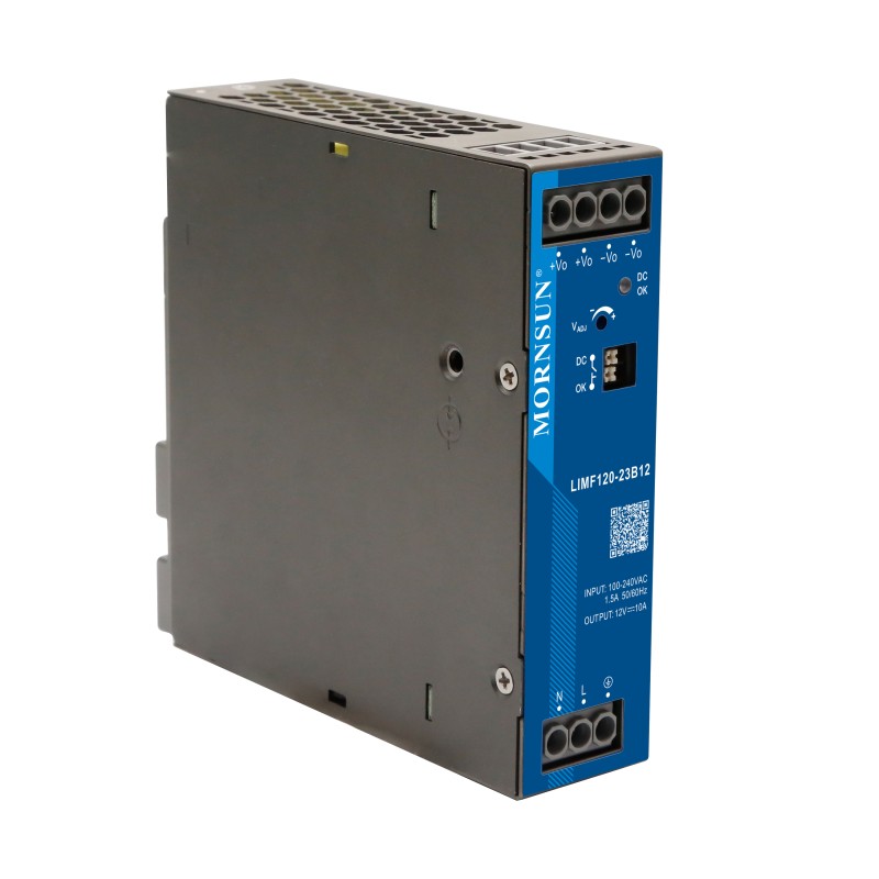 120W 24V 5.0A 85-277VAC/120-390VDC DIN Rail schakelende voeding met PFC-functie
