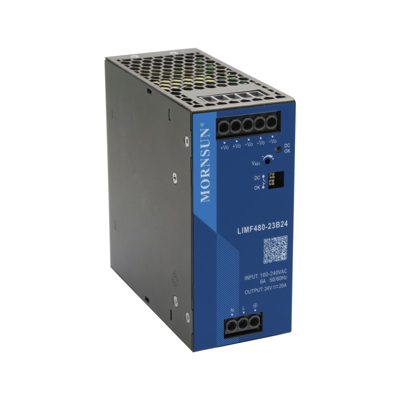 480W 48V 10.0A 85-277VAC/120-390VDC DIN Rail schakelende voeding met PFC-functie 480W 48V 10.0A 85-277VAC/120-390VDC DIN Rail schakelende voeding met PFC-functie