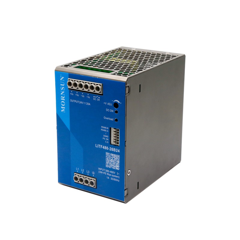480W 48V 10.0A 3x320-600VAC/450-800VDC DIN Rail schakelende voeding met PFC-functie 480W 48V 10.0A 3x320-600VAC/450-800VDC DIN Rail schakelende voeding met PFC-functie