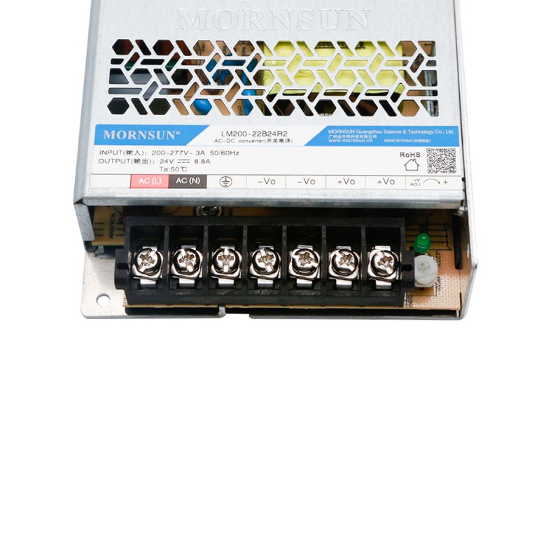200W 24V 8.8A 176-305VAC/240-430VDC schakelende voeding