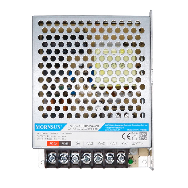 65W 5.1V/4A 24V/2A 90-264VAC/120-370VDC schakelende voeding
