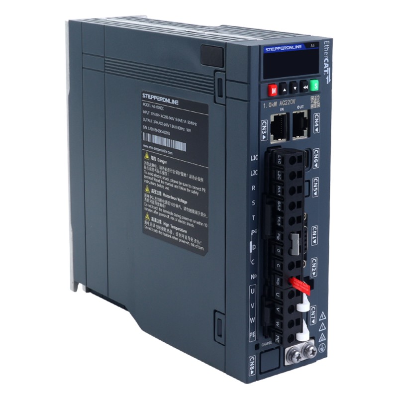 A6-serie 1000W EtherCAT AC-servomotorset 3000rpm 3,18Nm 17-bits absolute encoder IP67 - A6-EC1000H2A1-M17 | StepperOnline