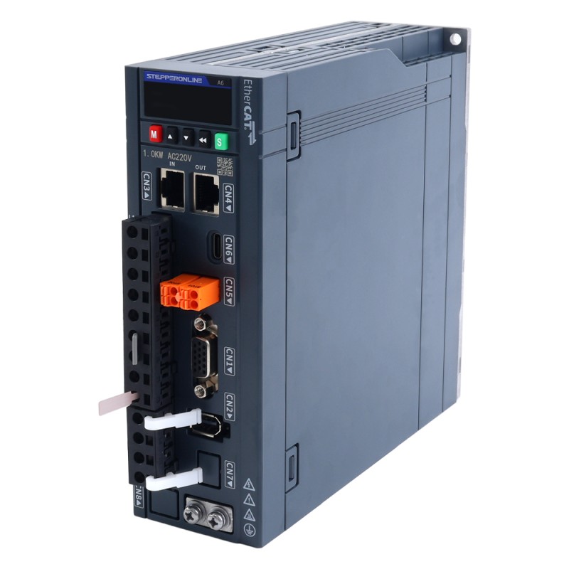 A6-serie 1000W STO Safe Torque Off EtherCAT AC-servomotorset 3000rpm 318Nm 17-bits absolute encoder IP67 - A6-EC1000H2A1-M17-STO | StepperOnline