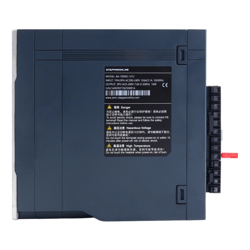 A6-serie 1000W STO Safe Torque Off EtherCAT AC-servomotorset 3000rpm 318Nm 17-bits absolute encoder IP67 - A6-EC1000H2A1-M17-STO | StepperOnline