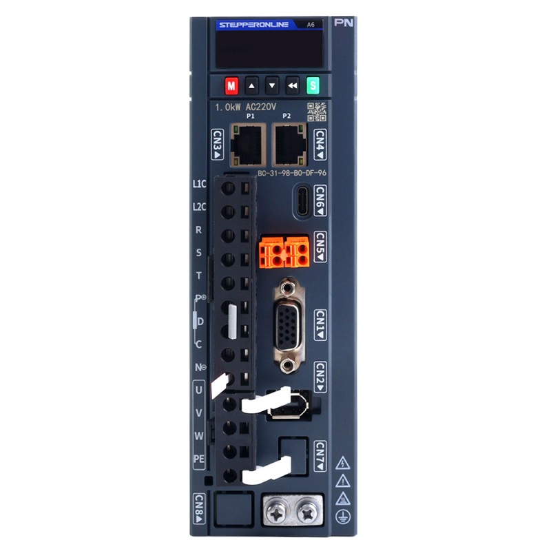 A6-serie 1000W STO Safe Torque Off PROFINET AC-servomotorset 3000rpm 318Nm 17-bits absolute encoder IP67 - A6-PN1000H2A1-M17-STO | StepperOnline