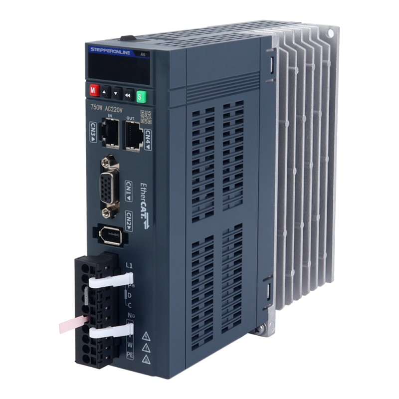 A6-serie 750W EtherCAT AC-servomotorset 3000rpm 2,39Nm 17-bits absolute encoder IP67 - A6-EC750H2A1-M17 | StepperOnline