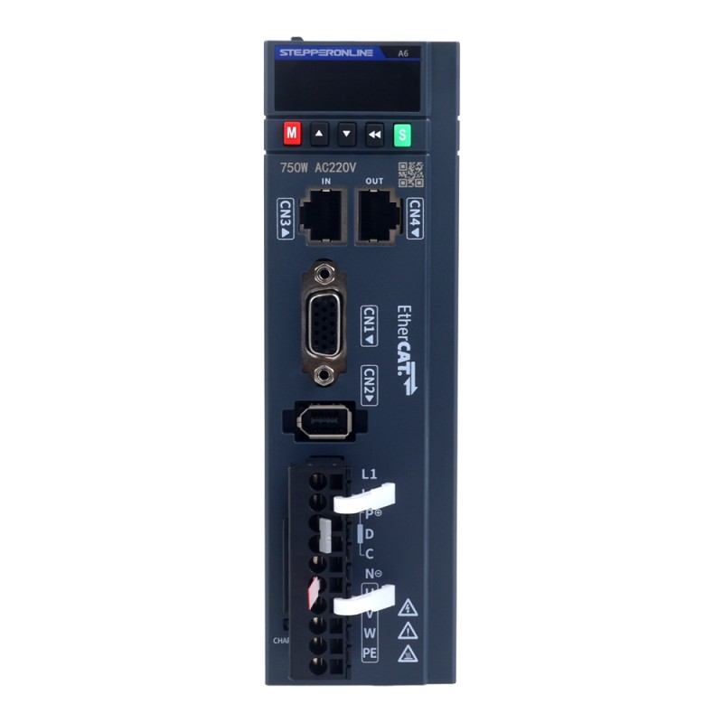 A6-serie 750W EtherCAT AC-servomotorset 3000rpm 2,39Nm 17-bits absolute encoder IP67 - A6-EC750H2A1-M17 | StepperOnline