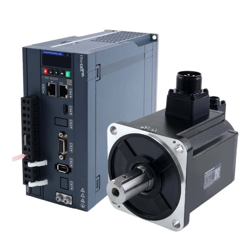 A6 Serie 1500W EtherCAT AC Servomotor Kit 3000rpm 4,78Nm 17-bits absolute encoder IP67 - A6-EC1500H2A1-M17 | StepperOnline