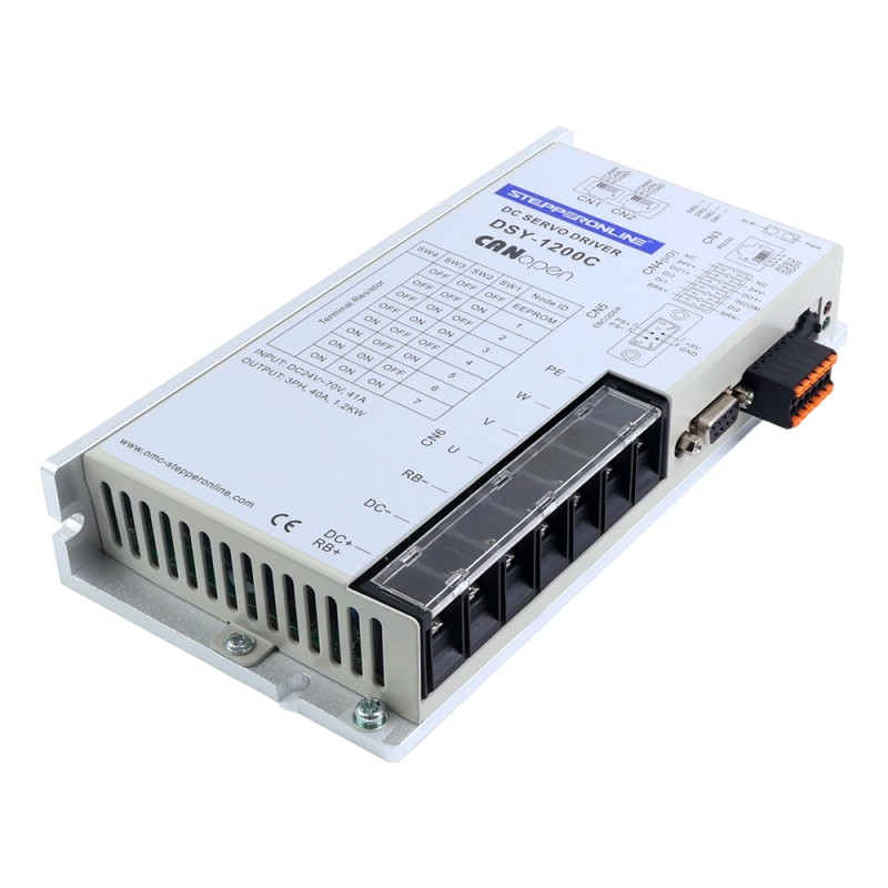DSY Serie 1000W CANopen DC Servomotor 24-70VDC 3,20Nm 3000rpm 17-Bit Incrementele Encoder IP65 - DSY-C1000L2A2-M17S | StepperOnline