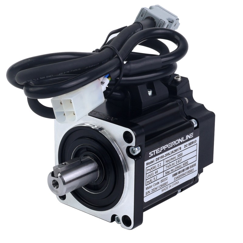 DSY Serie 200W CANopen DC Servomotor 24-70VDC 0,637Nm 3000rpm 17-Bit Incrementele Encoder IP65 - DSY-C200L2A2-M17S | StepperOnline