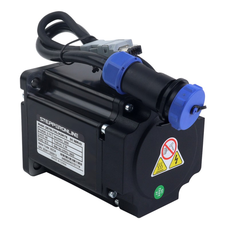 DSY Serie 750W CANopen DC Servomotor 24-70VDC 2,39Nm 3000rpm 17-Bit Incrementele Encoder IP65 - DSY-C750L2A2-M17S | StepperOnline