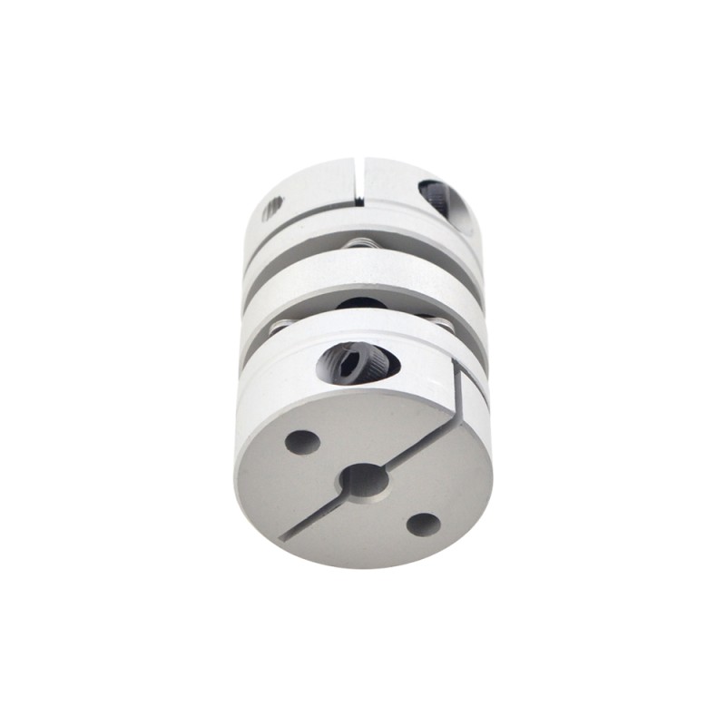 5mm - 6.35mm Flexibele Dubbele Schijfkoppeling 26x35mm CNC Stepper Motoras Koppeling
