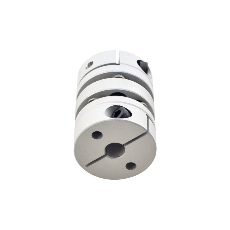 5mm - 6.35mm Flexibele Dubbele Schijfkoppeling 26x35mm CNC Stepper Motoras Koppeling