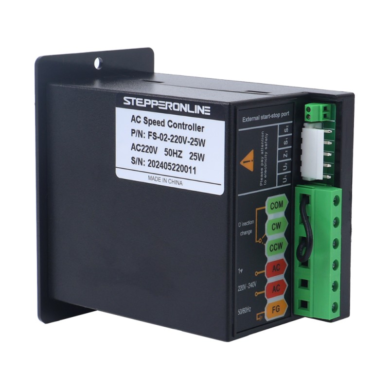 25W eenfasige 220VAC motorsnelheidsregelaar voor motor met variabele snelheid - FS-02-220V-25W | StepperOnline