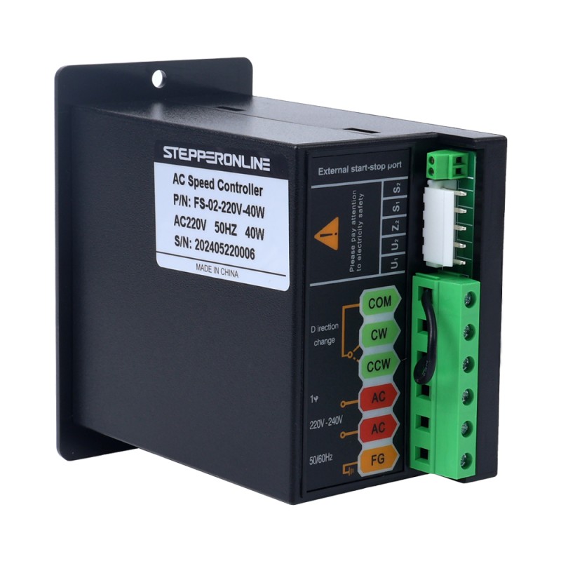 40W eenfasige 220VAC motorsnelheidsregelaar voor motor met variabele snelheid - FS-02-220V-40W | StepperOnline