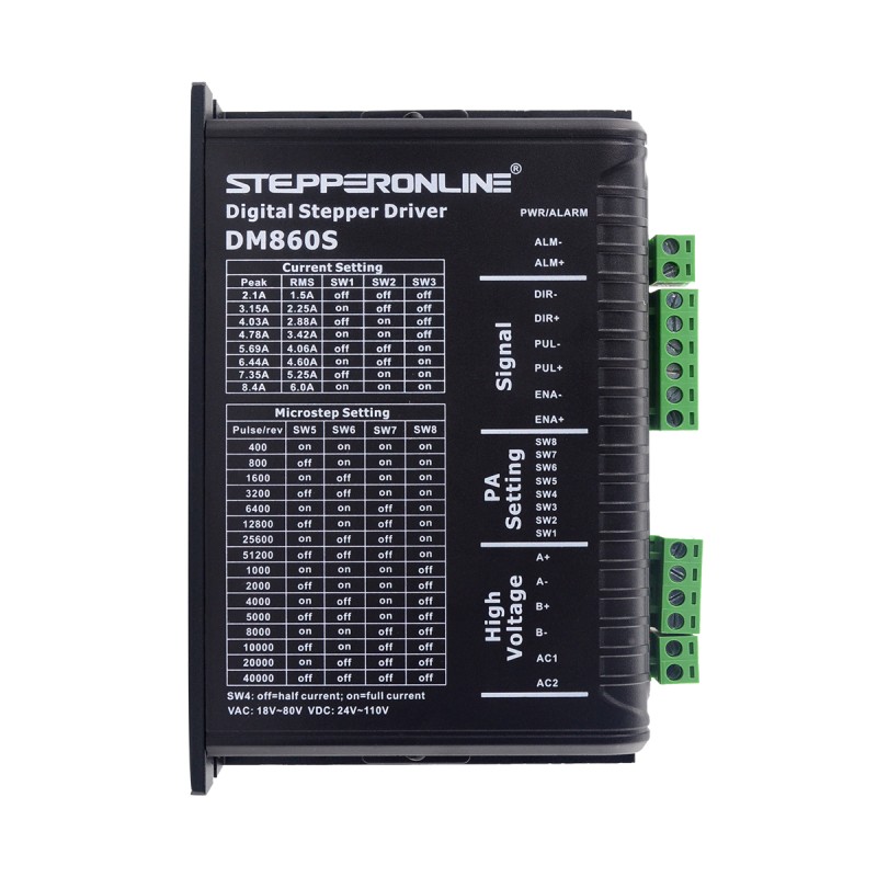 Digitale stappendriver 2,1-8,4A 24-70VAC of 30-110VDC voor Nema 34-motor Digitale stappendriver 2,1-8,4A 24-70VAC of 30-110VDC voor Nema 34-motor
