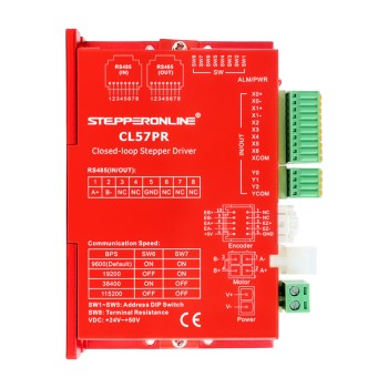 Y-serie Modbus RS485 gesloten-lus stappenmotor driver 0-5,0A 20-50VDC voor Nema 17, 23, 24 stappenmotoren