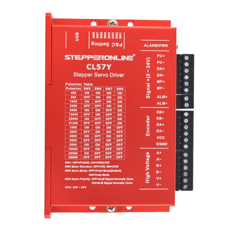 YS Serie 4-as Gesloten Lus Stepper Kit 3,00Nm (424,83oz.in) Nema 23 Motor met 2,0m Kabels & Voeding - 4-CLYS30 | StepperOnline