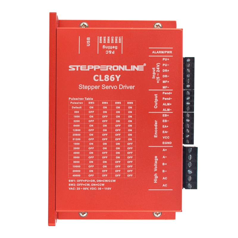 YS Series 1 As 4,30Nm(608,93oz.in) Nema 34 Closed Loop Stappenmotor Kit met Voeding - 1-CLYS48 | StepperOnline