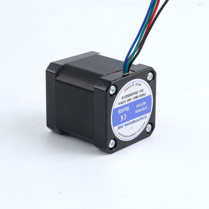 Nema 17 Bipolair 0,9deg 42Ncm(59,48oz.in) 1,68A 42x42x48mm 4 Draden - 17HM19-1684S | StepperOnline