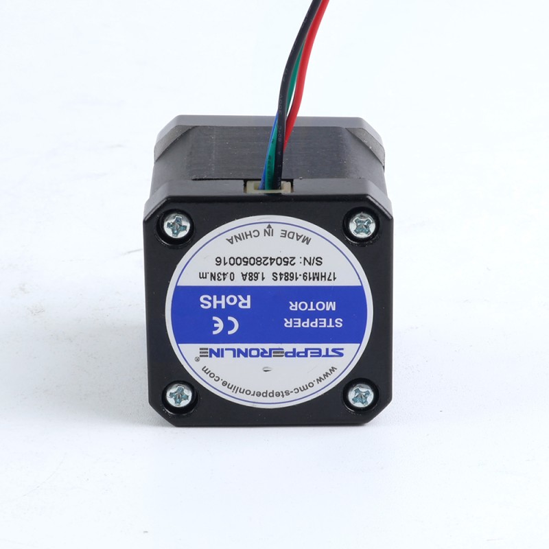 Nema 17 Bipolair 0,9deg 42Ncm(59,48oz.in) 1,68A 42x42x48mm 4 Draden - 17HM19-1684S | StepperOnline