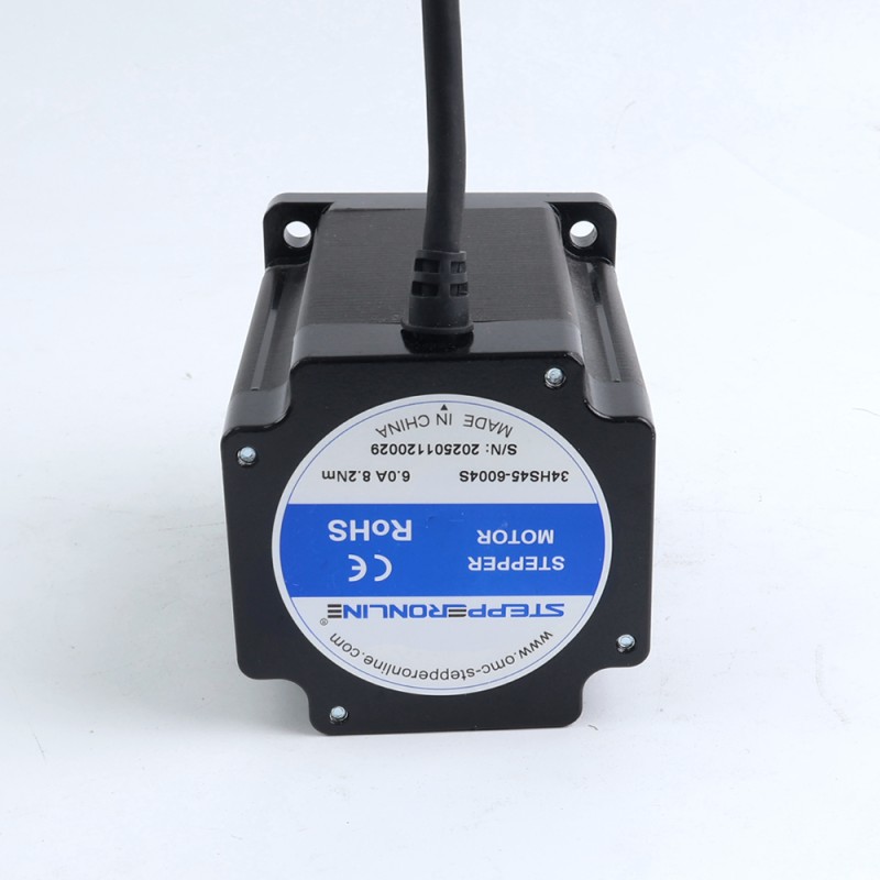 S-serie Nema 34 stappenmotor bipolaire 1.8deg 8.2 Nm (1161.45oz.in) 6.0A 86x86x114mm 4 draden