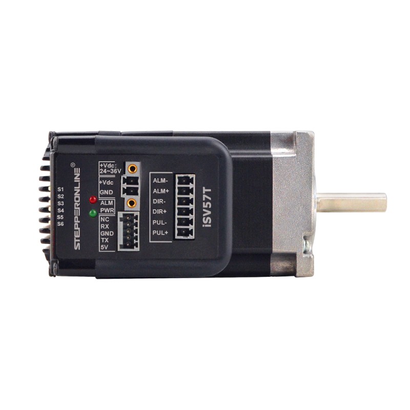 NEMA 23 Geïntegreerde Eenvoudige Servomotor 90w 3000rpm 0.3Nm(42.49oz.in) 20-50VDC Borstelloze DC Servomotor