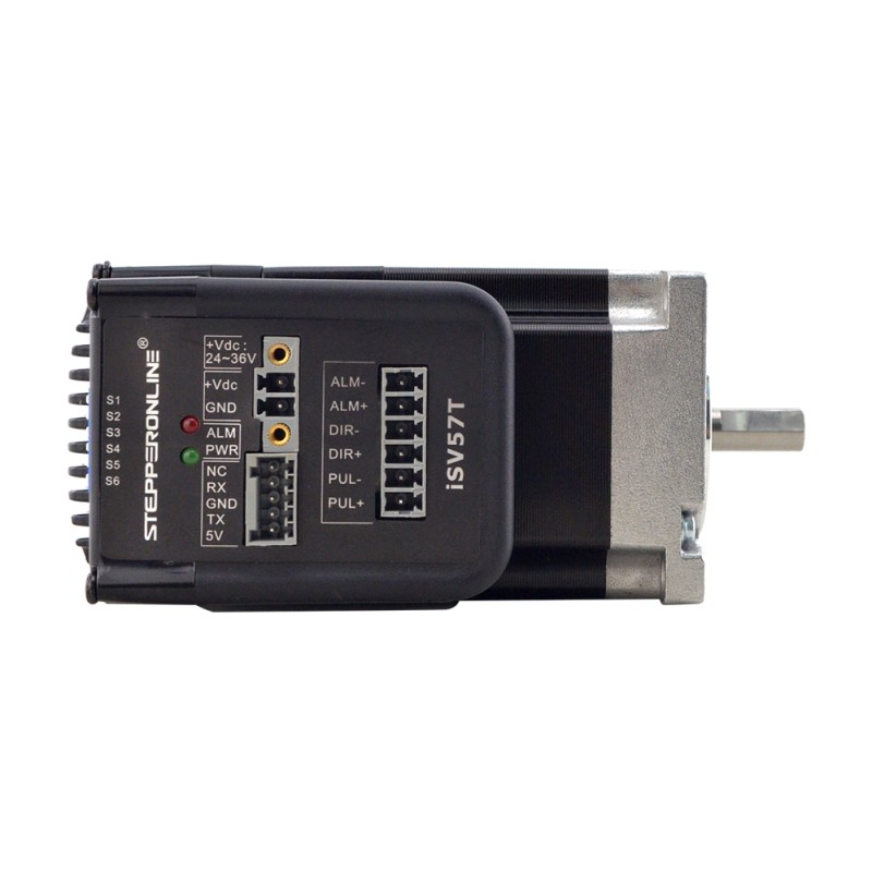 NEMA 23 geïntegreerde eenvoudige servomotor 90w 3000rpm 0,3Nm(42,49oz.in) 20-50VDC servomotor - korte as