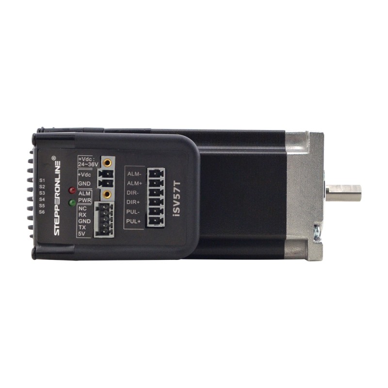 NEMA 23 geïntegreerde eenvoudige servomotor 130w 3000 rpm 0,45Nm(63,73oz.in) 20-50VDC servomotor - korte as