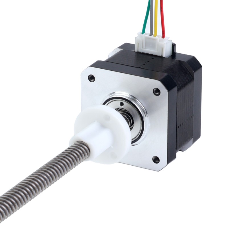 Nema 17 extern 34mm stapelhoogte 0.4A kabel 8mm(0.31496") lengte 150mm - 17E13S0404MB4-150RS | StepperOnline