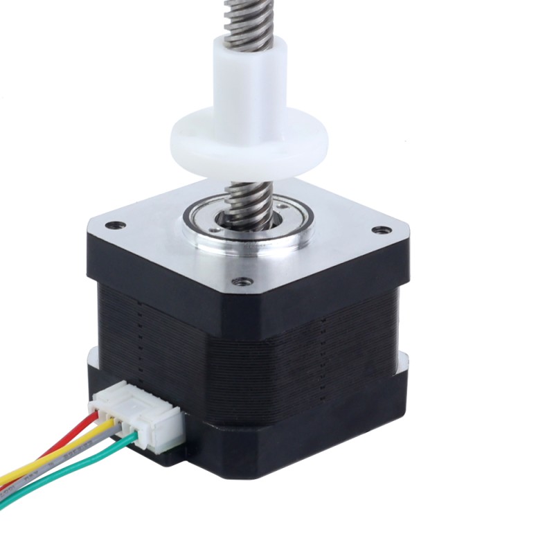 Nema 17 extern 34mm stapelhoogte 0.4A kabel 8mm(0.31496") lengte 150mm - 17E13S0404MB4-150RS | StepperOnline