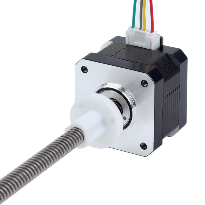 Nema 17 externe 34mm stapel 0,4A-kabel 8mm(0,31496") lengte 300mm - 17E13S0404MB4-300RS | StepperOnline