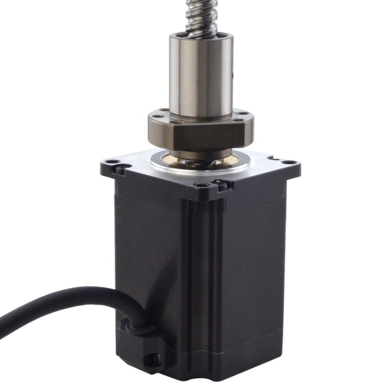 NEMA 23 externe bal schroef lineaire stappenmotor 4.0A 76mm stack schroef leiden 10mm (0,3937")  Loodlengte 200mm - 23E30S4004B1L5-200RS | StepperOnline