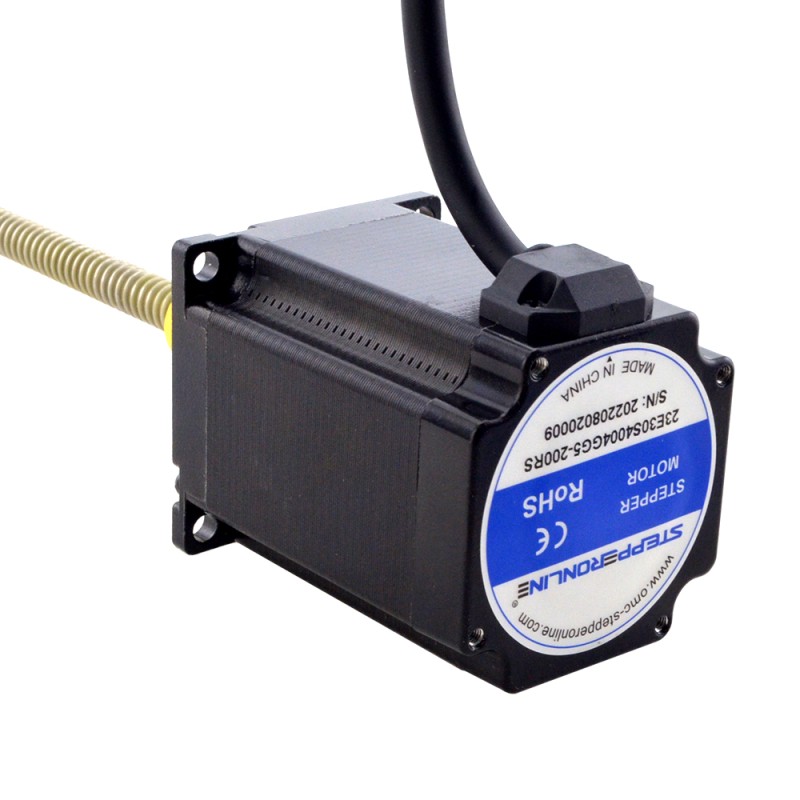 NEMA 23 Externe Acme Lineaire Stappenmotor 4.0A 76mm Stack Screw Lood 2,54mm (0,1) Loodlengte 200mm