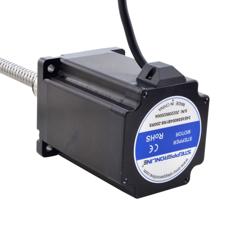 NEMA 34 externe balschroef lineaire stappenmotor 8Nm (1132.90oz.in) 6.0A 114mm stelschroef 10mm (0.3937) lengte 200mm