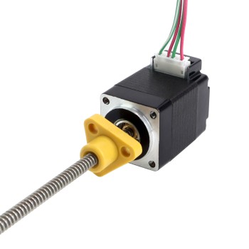 NEMA 8 externe trapeziumvormige lineaire stappenmotor 0,5A 30mm stapelschroefdraad 1mm(0,03937") Draadlengte 100mm