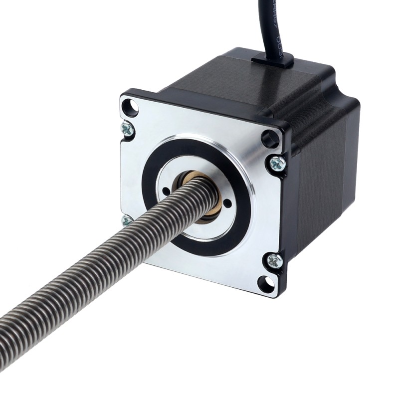 Nema 23 niet-vastzittend 56mm Stack 2.0A Lood 2mm (0,07874") Lengte 250mm - 23N22S2004AJ4-250RS | StepperOnline