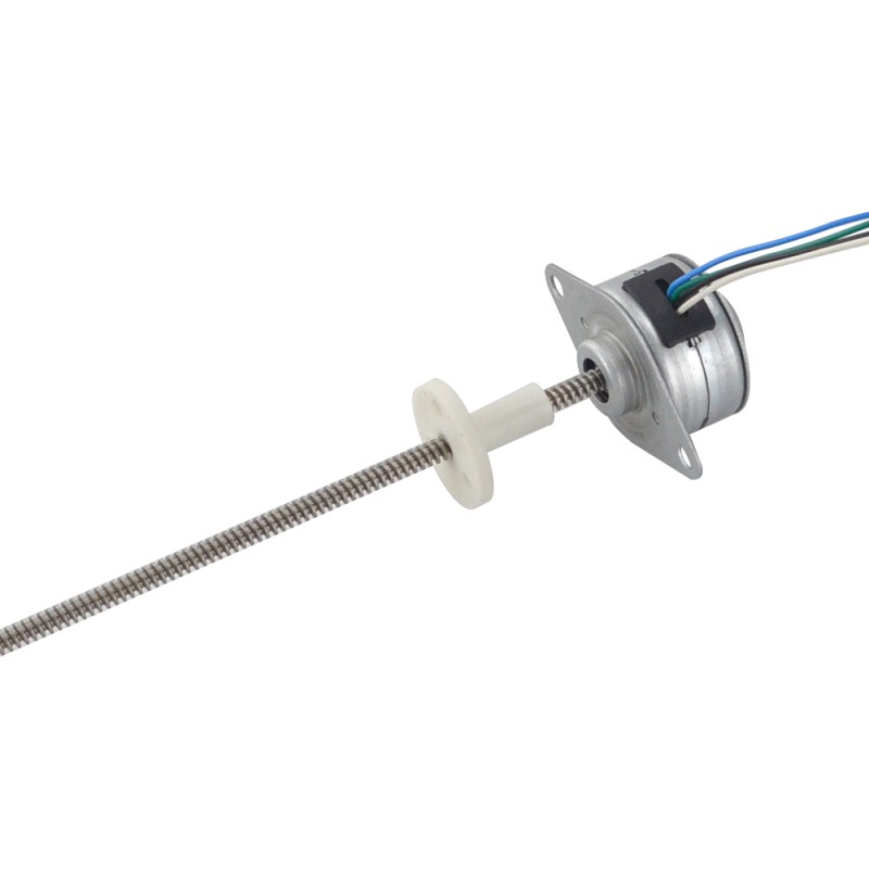 Φ25x14.5mm PM Externe Lineaire Stappenmotor 0.143A Lood 1.22mm/0.047 Lengte 174mm