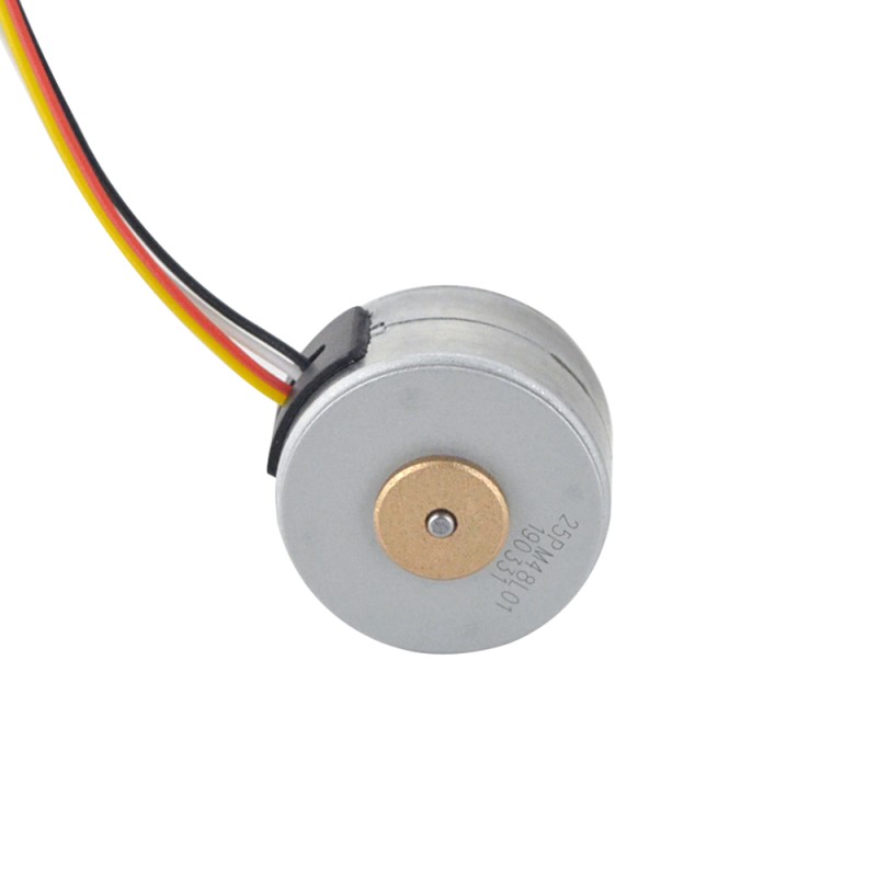 Φ25x15mm PM stappenmotor 7.5deg 14.7mN.m(2.082oz.in) 0.5A 4 draden