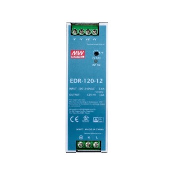 EDR-120-12 MEANWELL 120W 12VDC 10A 115/230VAC DIN Rail voeding