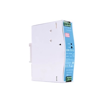 EDR-75-12 MEANWELL 75,6W 12VDC 6,3A 115/230VAC enkelvoudige uitgang Industriële DIN RAIL