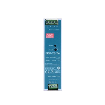 EDR-75-24 MEANWELL 75W 24VDC 3,2A 115/230VAC DIN Rail voeding