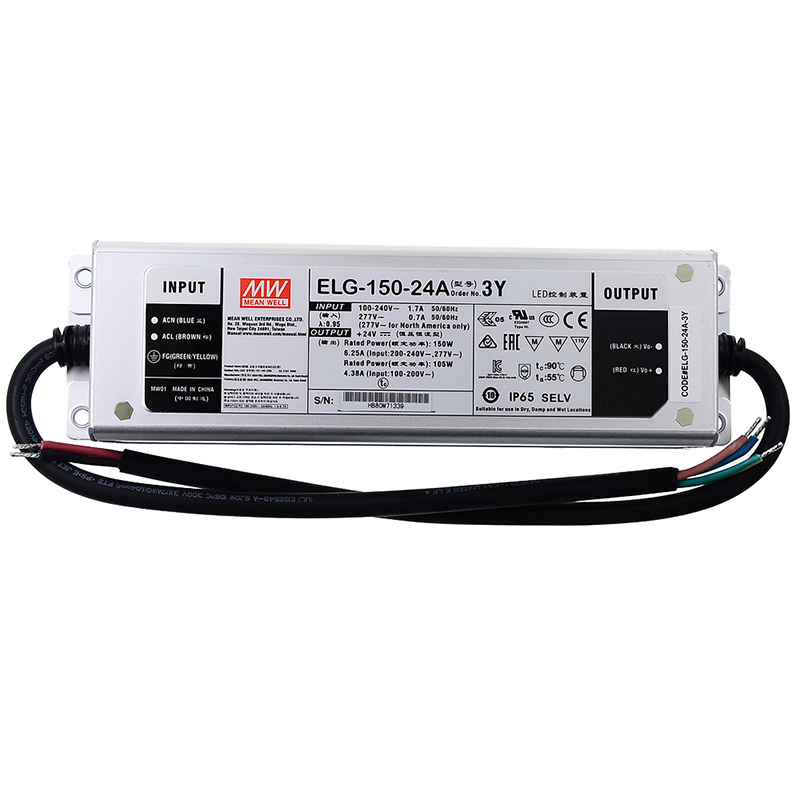 ELG-150-24A-3Y MEANWELL 24V 6,25A 105W constante spanning + constante stroom LED-driver