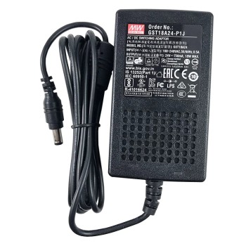 GST18A24-P1J MEANWELL 18W 24VDC 0,75A 115/230VAC AC-DC Betrouwbare Groene Industriële Adapter
